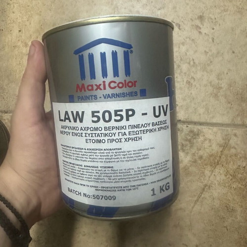 Acrylic water-based clear matte varnish LAW 505-UV 1 kg new for exterior use