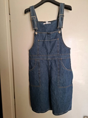 Calvin Klein denim short overalls like new, size medium, blue