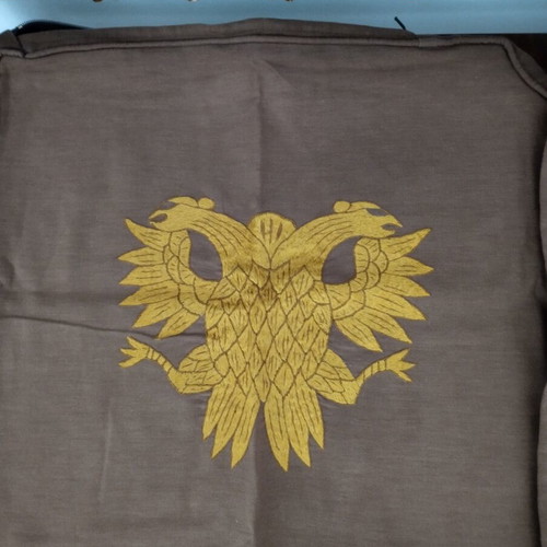 Skyrian Handcarved Two-Seater Sofa like new with Hand-Embroidered Pillows