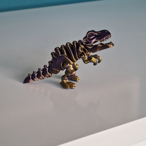 3D Printed Mini Dinosaur Flexy with Metallic Bicolor