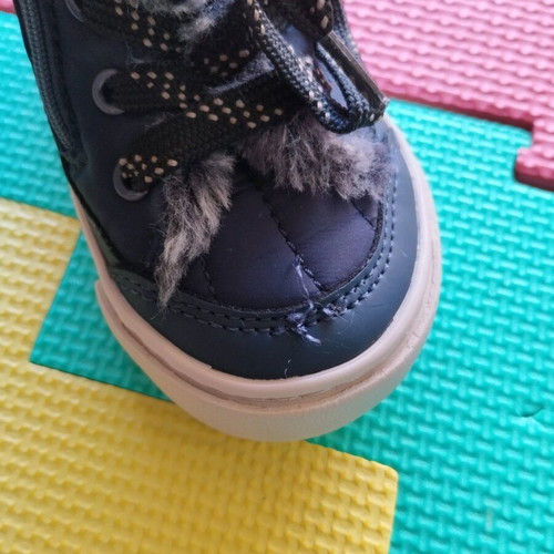 Zara fur boots used, blue, size 21