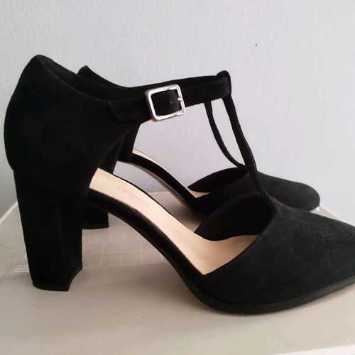 Clarks suede black pumps used, size 39.5