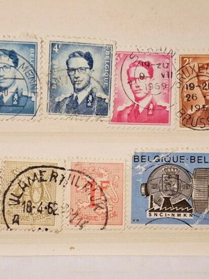 Belgium stamps used, pack of 16 from 1960s