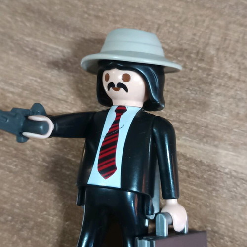 Playmobil Mafia boss figure like new with extra weapons
