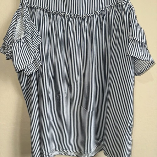 Striped blouse like new with frill sleeves, size S
