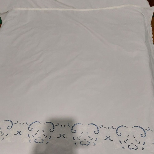 White Embroidered Curtain 100% Cotton Like New, 180x150 to 190cm