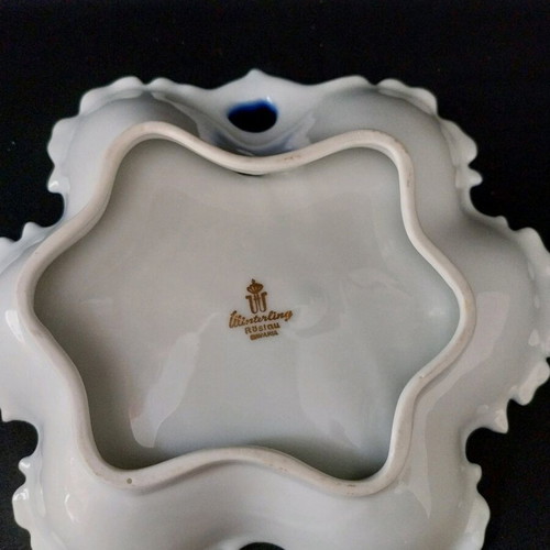 Vintage Winterling Ruslau Bavaria serving platter, blue and gold, 21cm