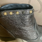 Leather ankle boots used size 38 Kanna metallic color with studs
