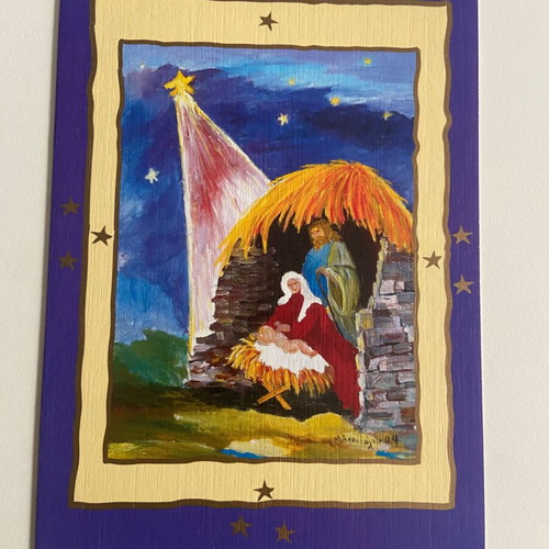 Christmas cards new, 8 designs painted with mouth