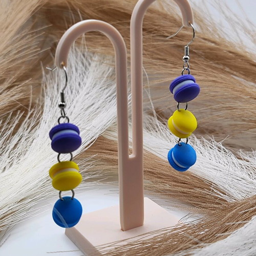 Macarons dangling earrings set new