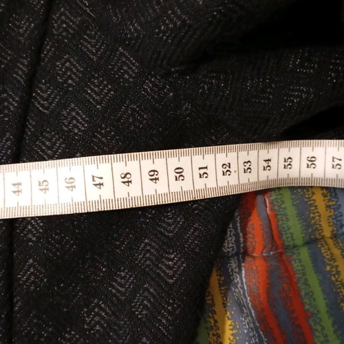 Woolen women's coat like new with fur collar, black, size M/L