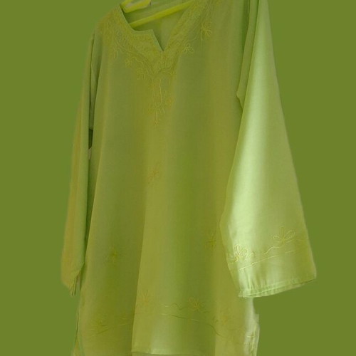 Transparent green kaftan, one size, airy beachwear