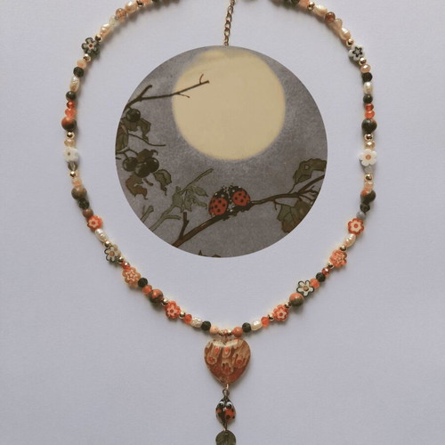 Midnight Garden handmade necklace new, multicolor