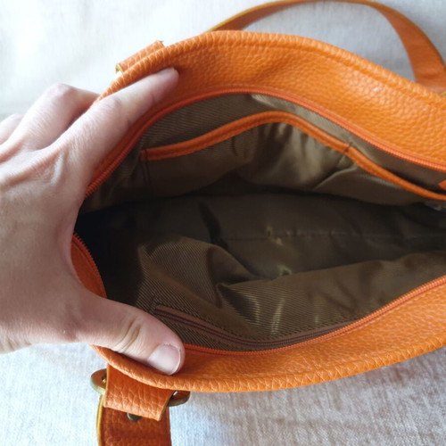 Orange shoulder bag new synthetic leather