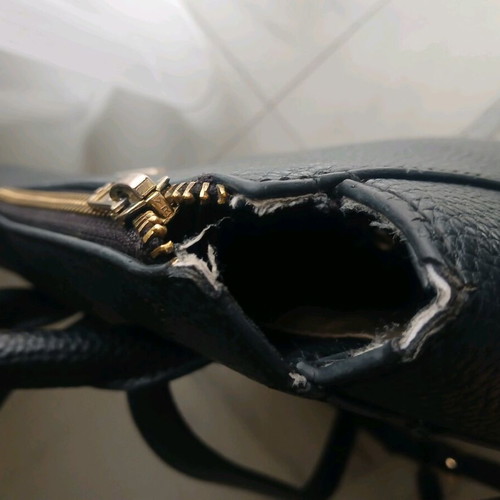 KEM backpack used, black, zipper needs replacement