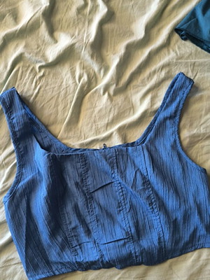 Shein blue turquoise top new, size M fits like L