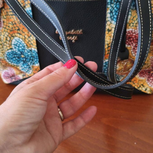Elizabeth George shoulder bag with colorful butterfly print