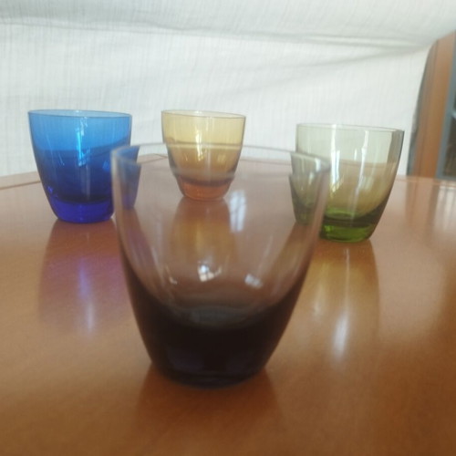 Max Verboeket Carnival Glass Set 4x Mint Kristalunie Maastricht 1956