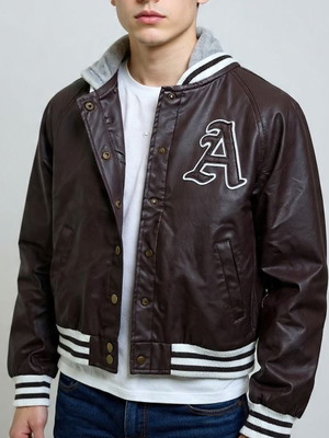 Unisex hooded varsity jacket size Large and Small, like new