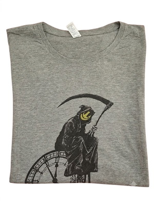 T-Shirt Grim Reaper like new, XXL, gray cotton