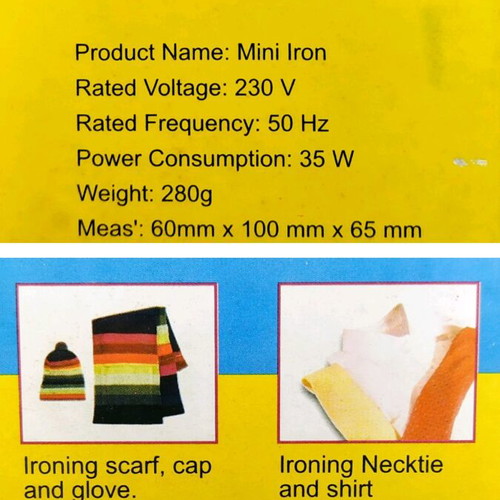 Mini Iron EL-208 new small travel iron Hondos