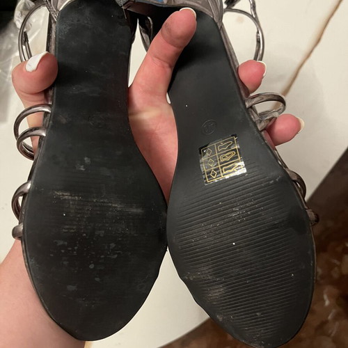 Nak platform sandals like new, size 40, black and silver