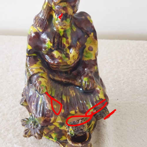 Ottoman Ceramic Tobacco Holder Soldier Figure vintage, used