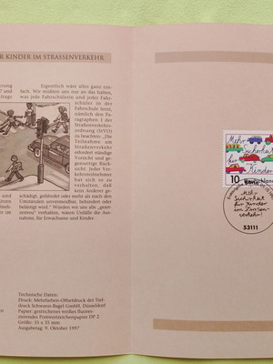 Germany 1997 stamps 10 & 100 mark with Bonn first day cover