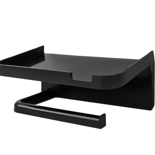 Self-adhesive toilet paper holder with phone shelf new