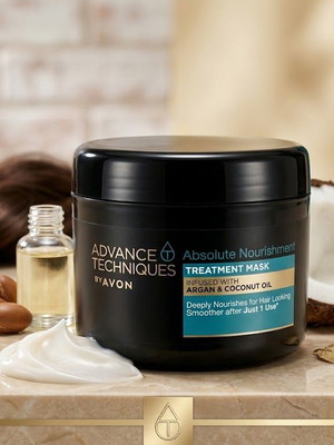 Avon Absolute Nourishment Hair Treatment Mask with Argan & Coconut Oil new