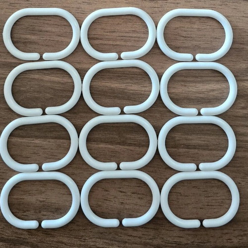 Shower curtain rings like new, pack of 24, 12 thick and 12 thin