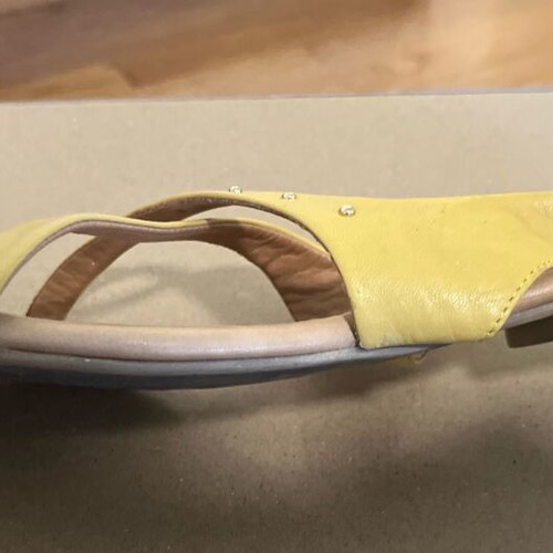 Gianna Kazakou leather women's sandals yellow like new, size 41