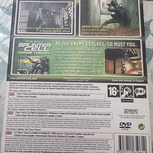 Tom Clancy's Splinter Cell Trilogy Limited Edition for Sony PS2 like new