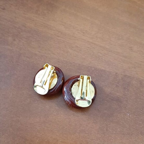 Necklace and earrings set like new, burgundy and gold