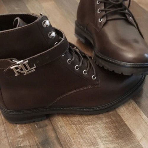 Lauren Ralph Lauren Elridge brown leather ankle boots like new