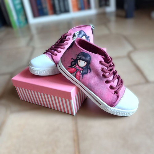 Santoro London Gorjuss high sneakers size 35 new pink and burgundy