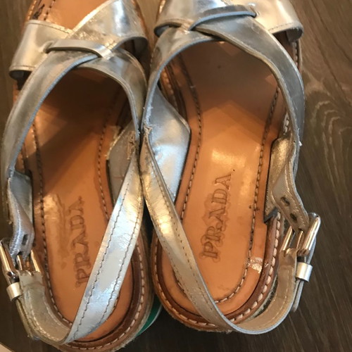Prada sandals used, size 37, gray