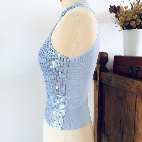 Vintage Veloudakis top turquoise size S like new