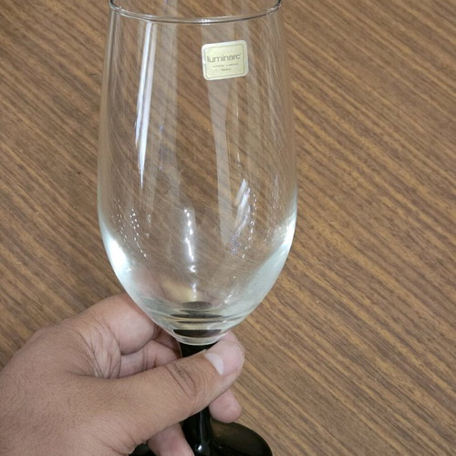 Luminarc water glasses used, set of 4 with black base