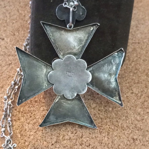 Silver cross 925 with turquoise vintage like new