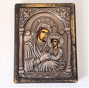 Ιερή εικόνα με αγιογραφία Βιζαντινής Τέχνης Silver 950 #01712