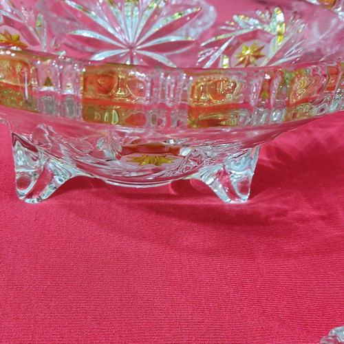 Walter glass crystal serving set used with small plates
