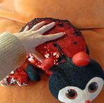 Ladybug with sequins used, with heart