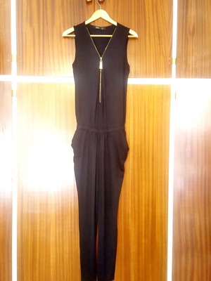 Black one-piece jumpsuit like new, size S/M
