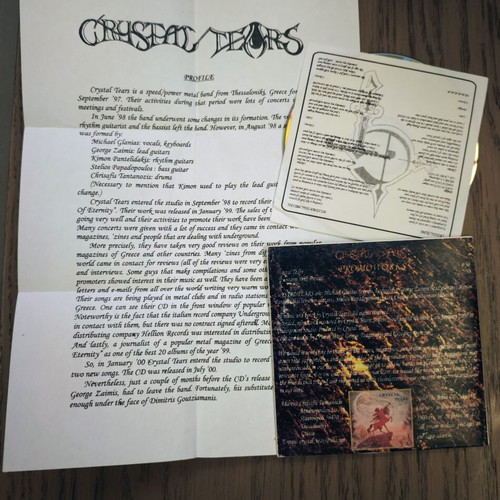 Crystal Tears Promoworks Demo CD like new, Greek speed power metal