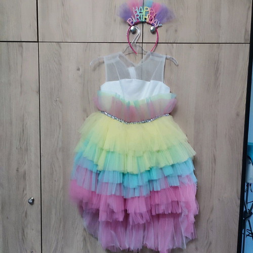 Girls' formal dress for 5-6 years like new, multicolored
