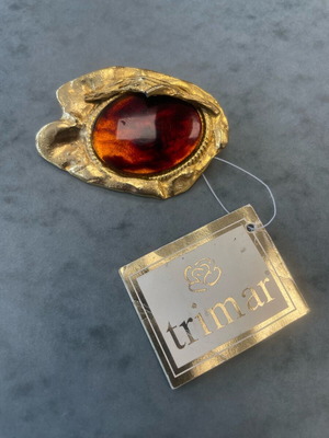 Trimar brooch like new, vintage style, brown and gold