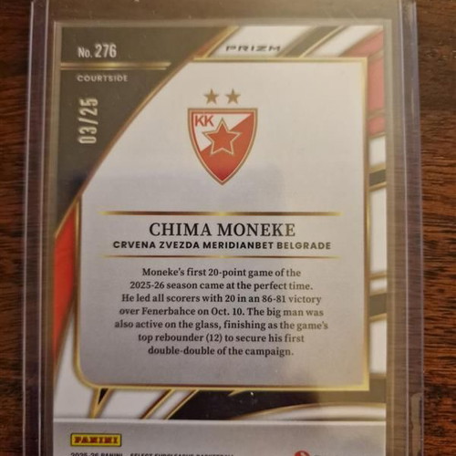 Panini Euroleague Select Red Star Zvezda Moneke /25 card pack of 2 new
