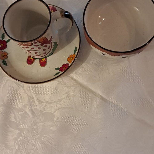 Vintage Korean set plate cup bowl like new from 1970