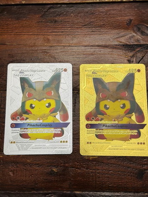 Pikachu Cosplay cards like new, set of two